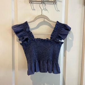 Hill House The Linen Cropped Paz Nap Top